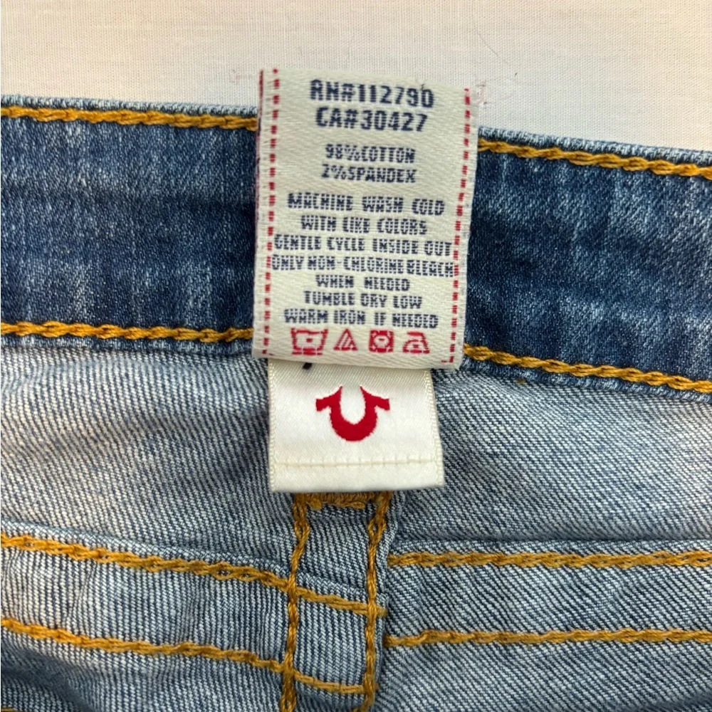 True Religion Women’s Hi Rise Bootcut Jeans 27 Made in USA Distressed Y2K - Picture 9 of 14